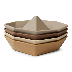 Набор лодок силиконовых nuuroo "Asger", 4 шт, микс с коричневым